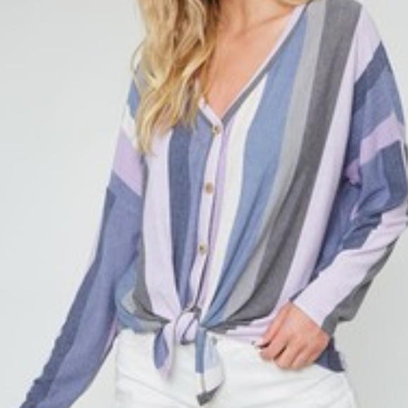 USA Made Striped Button down - Picture 2 of 2